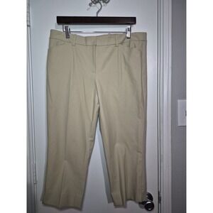 NWT LAFAYETTE 148 NEW YORK  Pull On Capri Pants- Size 12 Khaki Pockets Stretch